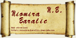 Miomira Baralić vizit kartica